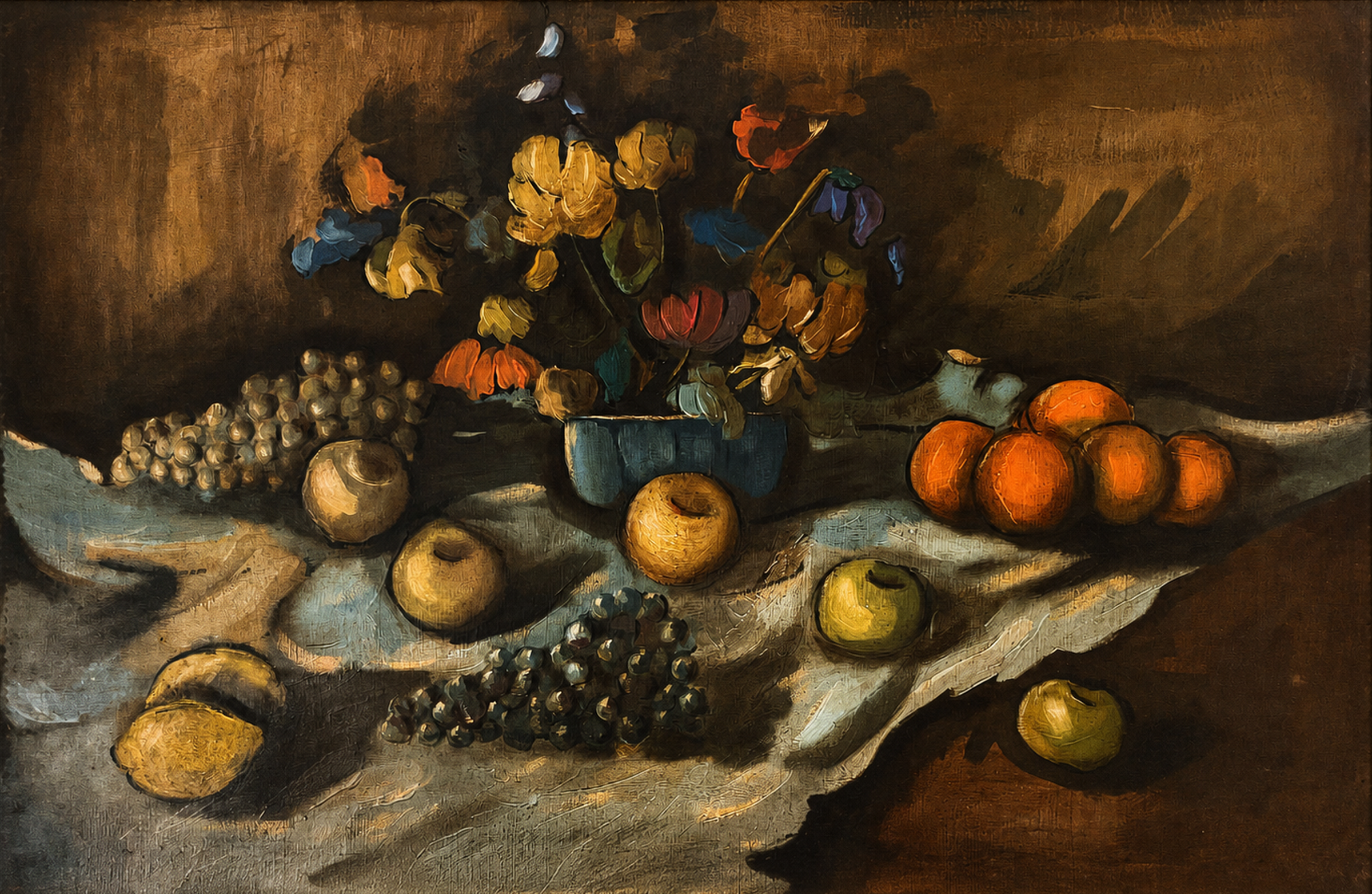 ASO-0566, Natura morta con frutta e fiori, Augusto Salvatore Oppo